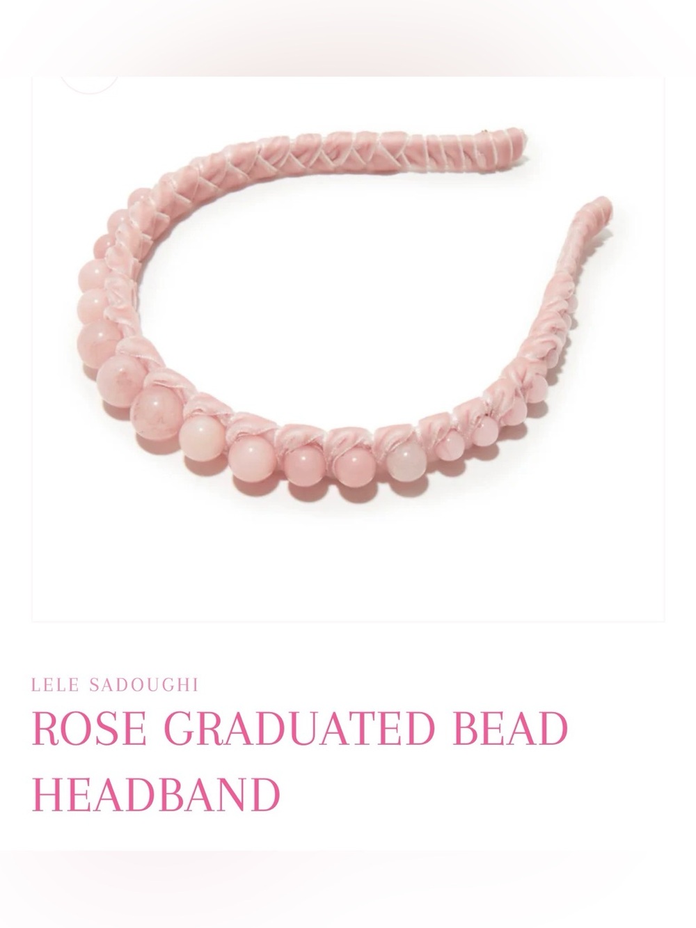 Lele Sadoughi Rose Graduated Bead Headband
